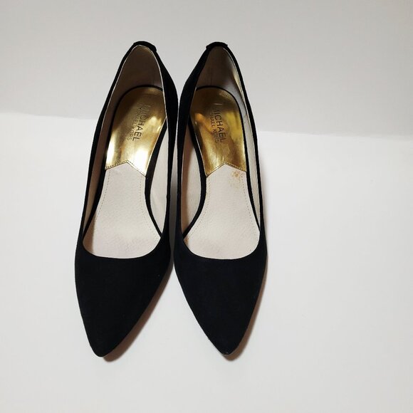 Michael Kors Elegant Black Suede Pointed Stiletto Shoes Heels Size 9.5 - Picture 2 of 6